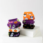 Cotton Blend Halloween Pattern Mid Calf Socks 3 Pair Set