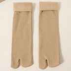Thick Knit Two Toed Thermal Socks Mid Calf