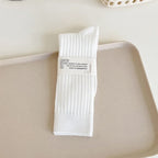 Cotton Blend Ribbed Crew Socks for Women
