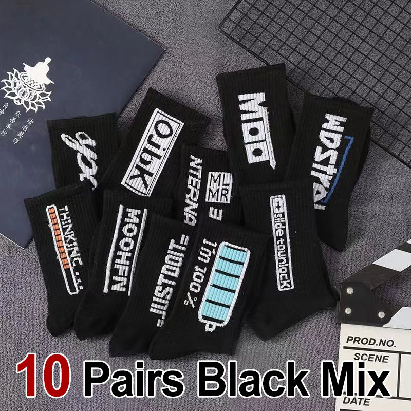 Polyester Elastane Casual Crew Socks - 10