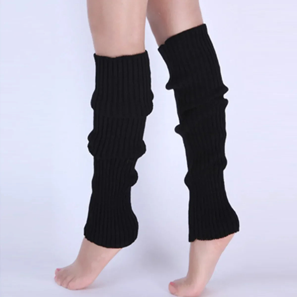 Polyester Elastane Knit Knee High Leg Warmers - 1