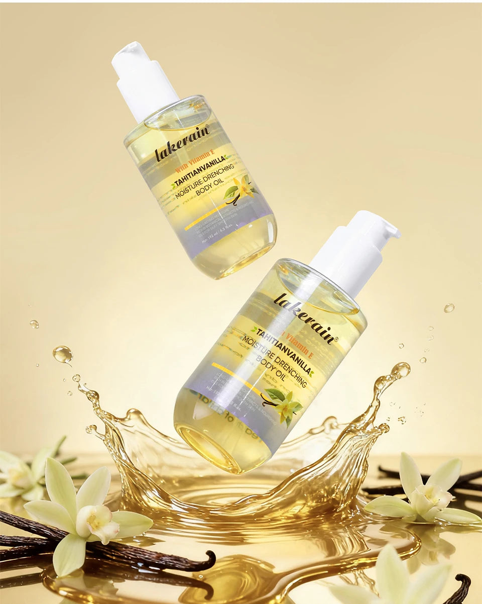 Vanilla Scented Moisturizing Body Oil for Dry Skin Hydration
