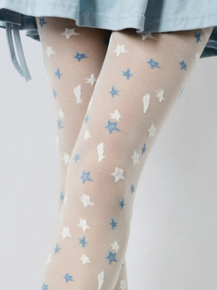 Nylon Star Print Tights For Women