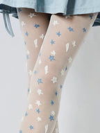 Nylon Star Print Tights For Women