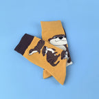 Cotton Blend Mid Calf Animal Pattern Socks