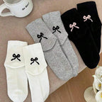 Polyester Elastane Bow Tie Casual Socks
