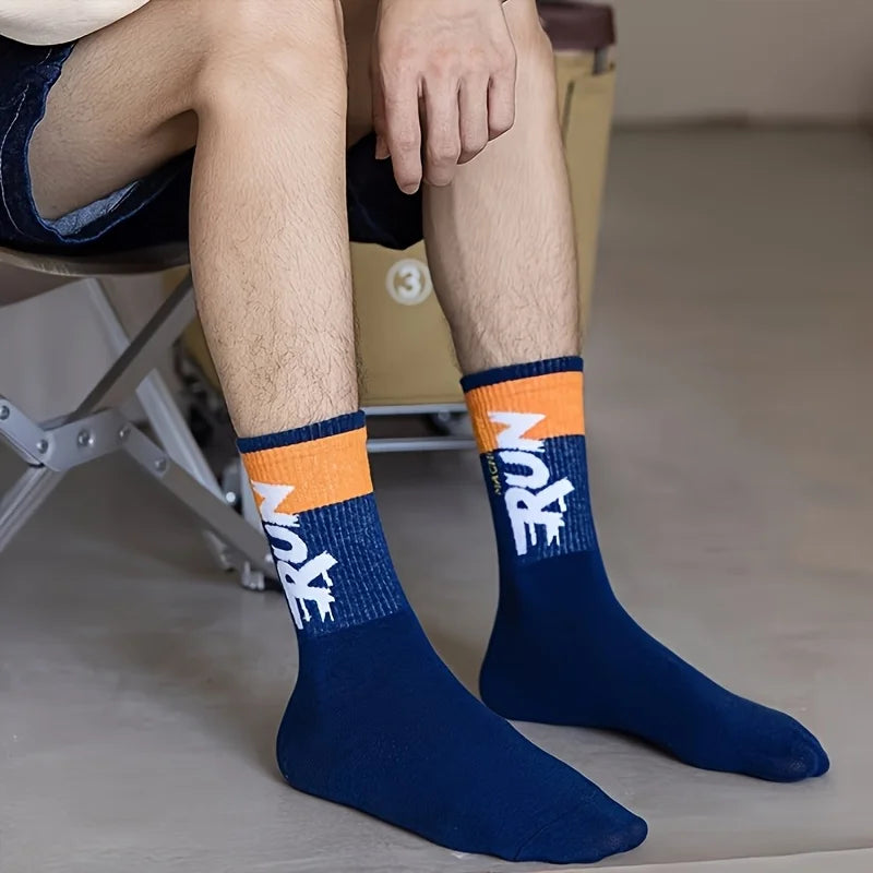 Polyester Blend Mid Tube Athletic Socks - 5