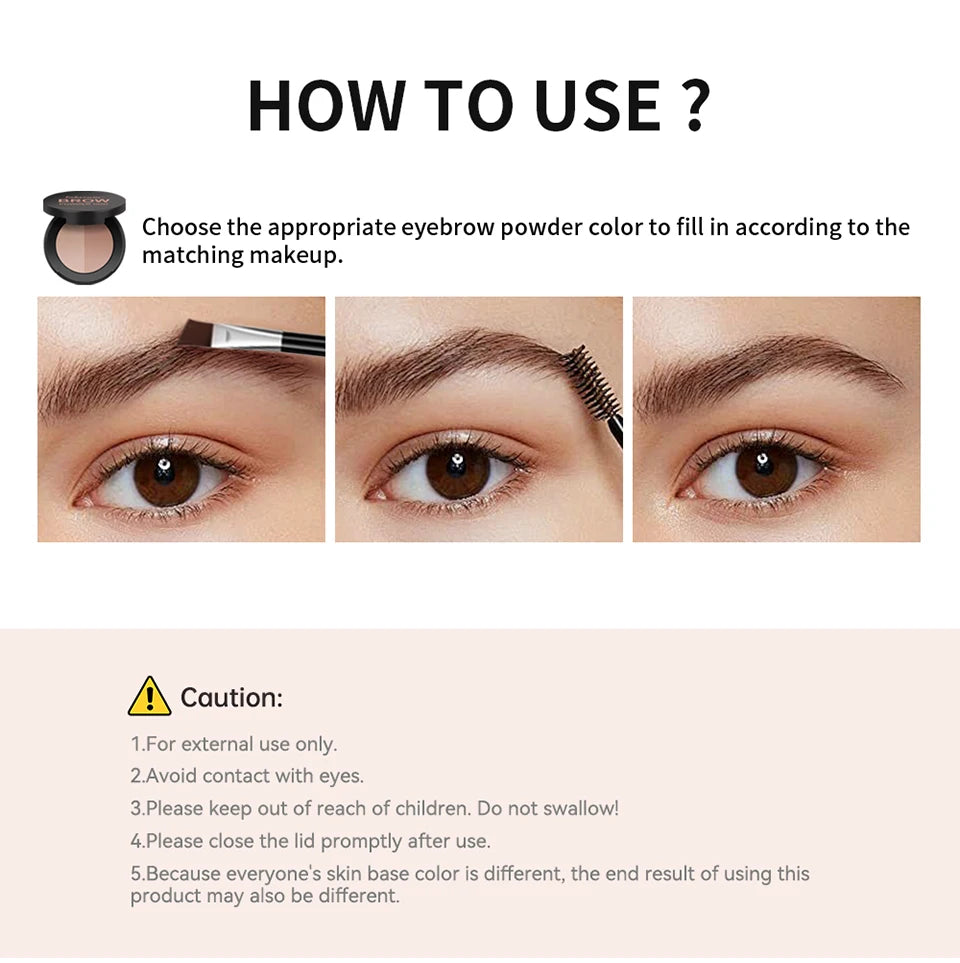 Dual Shade Eyebrow Powder Palette with Application Brush