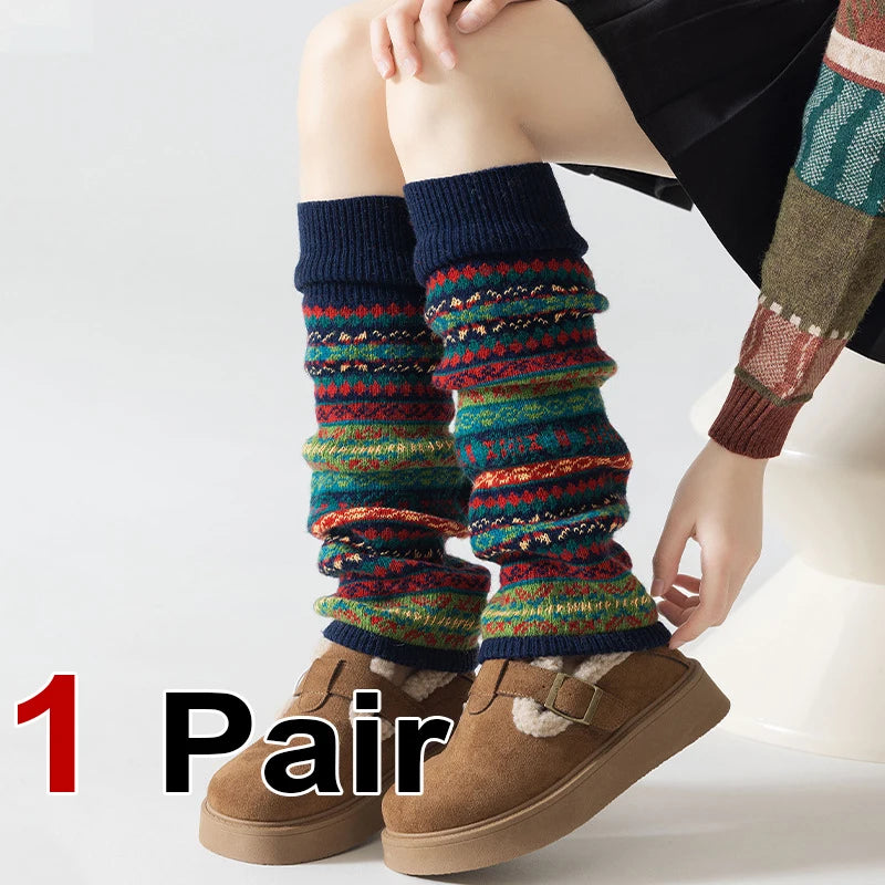 Polyester Bohemian Striped Leg Warmers