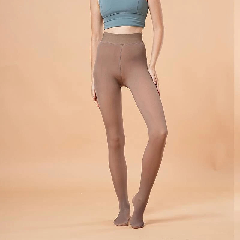 Fleece Lined Translucent Thermal Tights for Women - 19