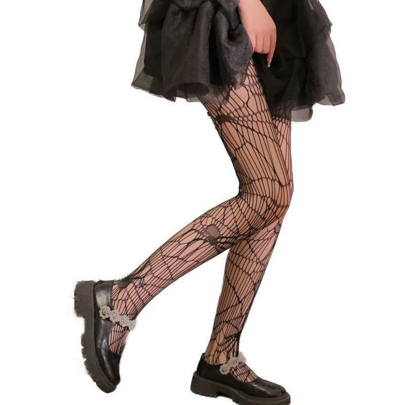 Nylon Elastane Halloween Fishnet Tights Gothic Patterned Stockings