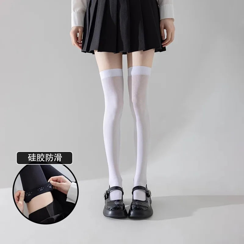 Polyester Thigh High Stockings Anti Slip Socks