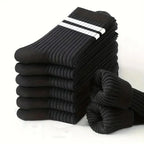 Polyester Blend Mens Crew Socks Mid Tube Casual Wear