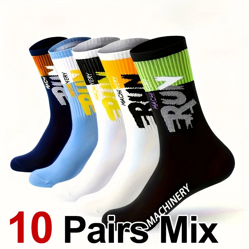 Polyester Blend Mid Tube Athletic Socks