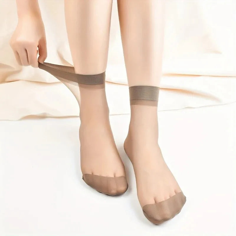 10 Pairs Transparent Nylon Silk Casual Socks - 3