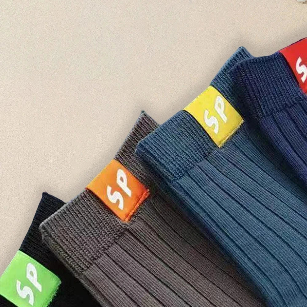 5 Pairs Polyester Blend Crew Socks for Men