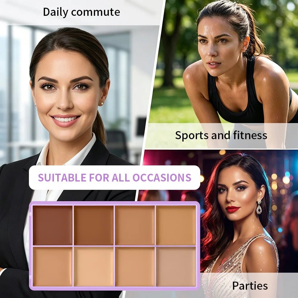 8 Color Cream Concealer and Contour Makeup Palette