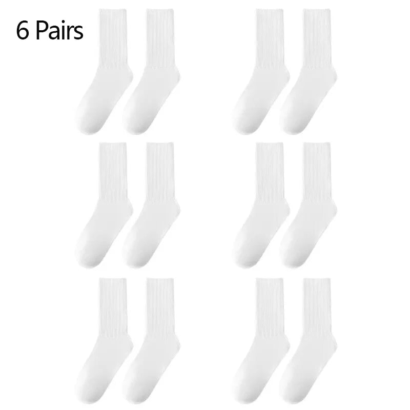 Polyester Elastane Blend Crew Socks 6 or 12 Pairs