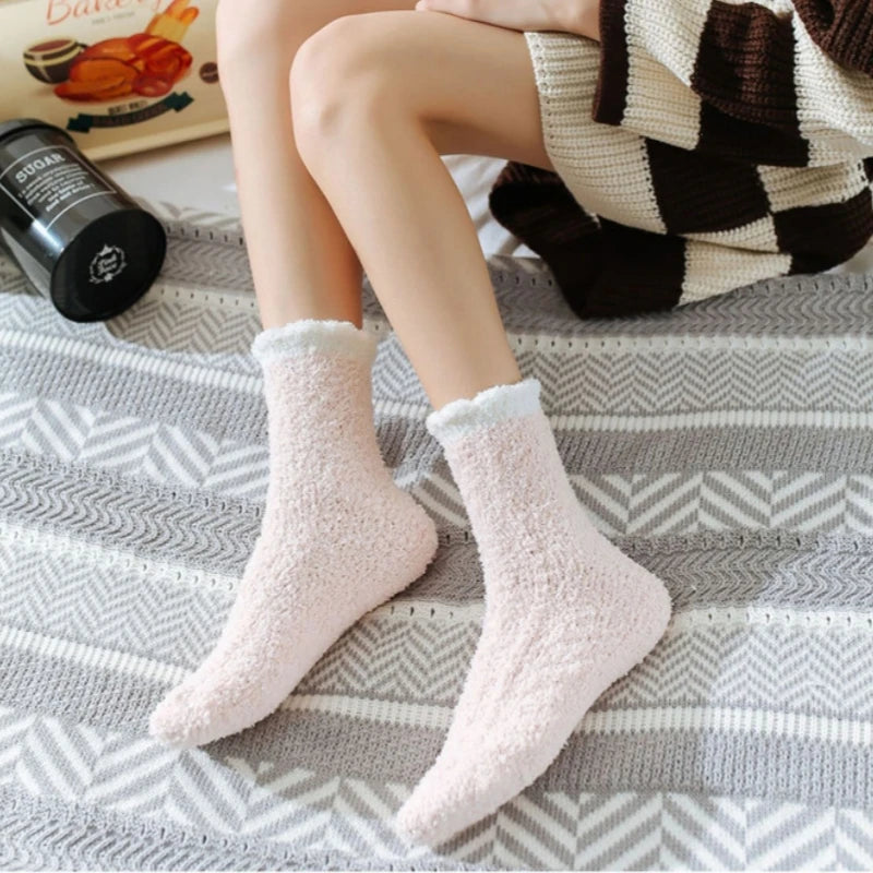 Polyester Elastane Fuzzy Warm Winter Socks for Women - 2