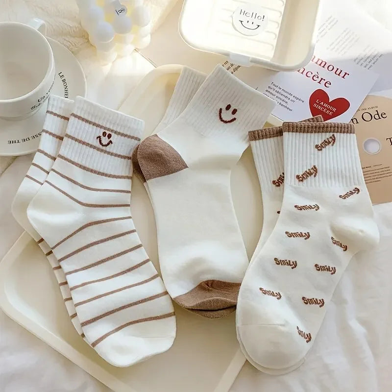 Polyester Blend Mid Tube Socks Women Casual Daily Wear - 6