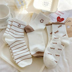 Polyester Blend Mid Tube Socks Women Casual Daily Wear