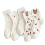 Polyester Blend Cartoon Expression Mid Tube Casual Socks