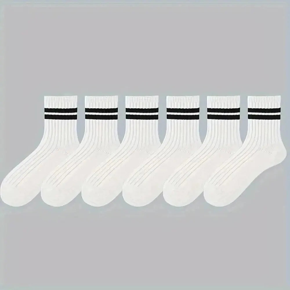 Polyester Blend Mens Crew Socks Mid Tube Casual Wear - 21