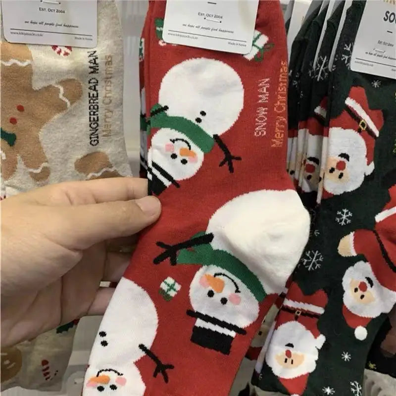 Polyester Elastane Christmas Print Casual Socks - 2