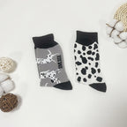 Cotton Blend Spotted Dog Print Unisex Mid Calf Crew Socks