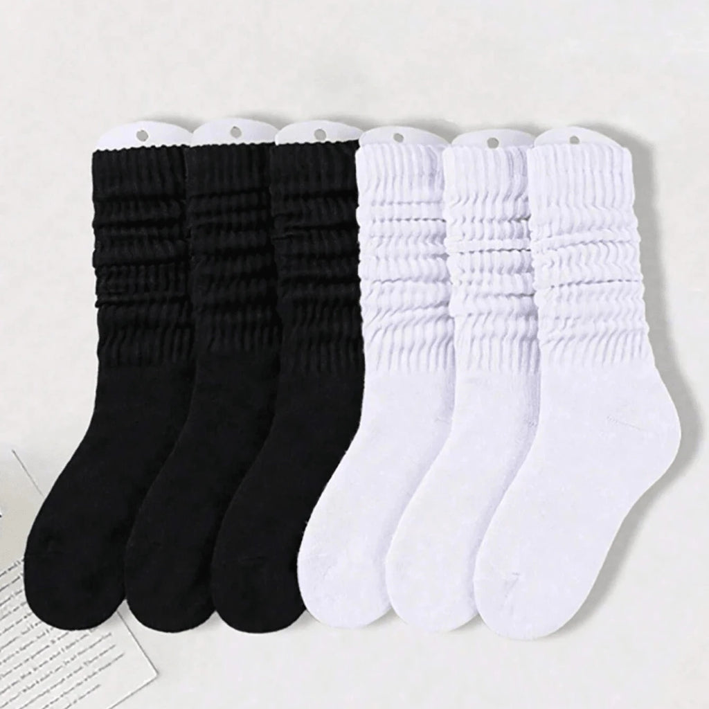 Polyester Elastane Knit Slouch Crew Socks