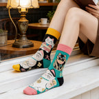 Cotton Blend Lucky Cat Crew Socks