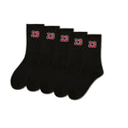 Polyester Elastane Crew Socks Number 23 Pattern