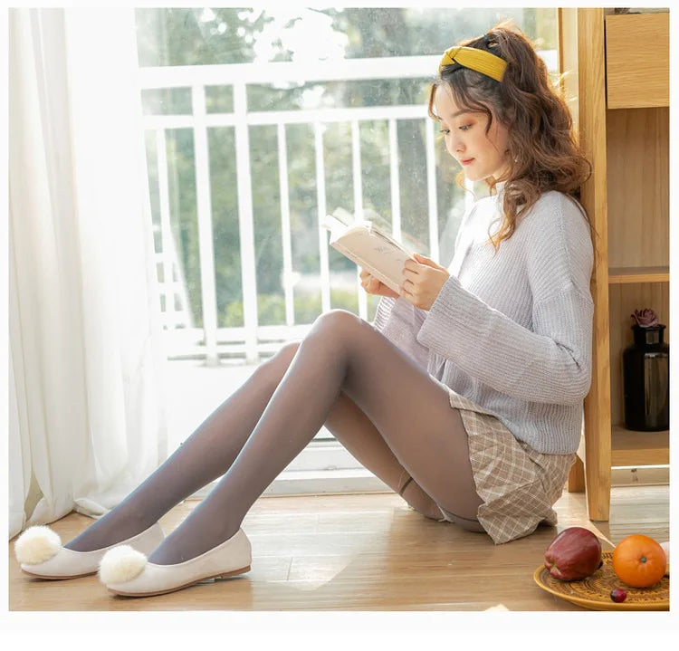 Fleece Lined Elastic Thermal Tights - 16