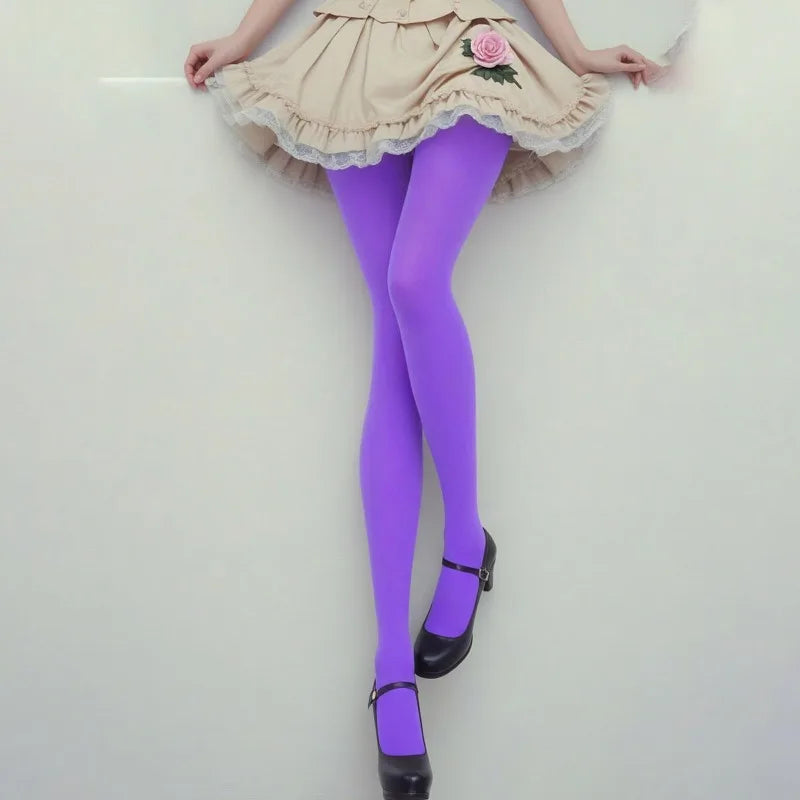 Nylon Elastane Solid Color Opaque Tights