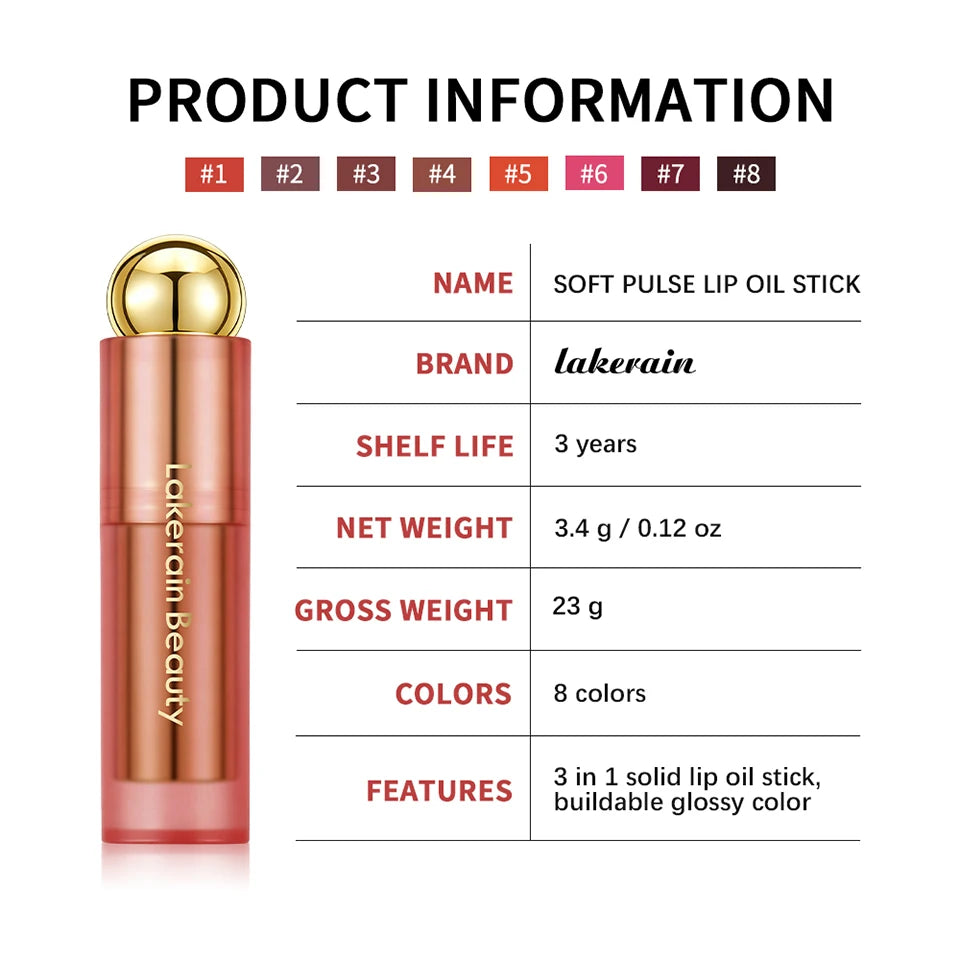 Tinted Lip Oil Stick Moisturizing Glossy Plumping Lipstick