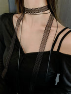 Lace Ribbon Bowknot Choker Necklace