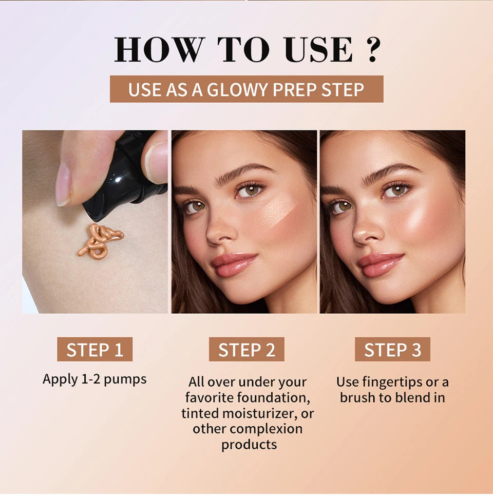 Water Based Gel Face Highlighter and Illuminating Makeup Primer