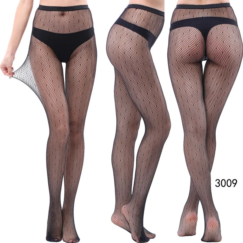 Nylon Spandex Jacquard Patterned Fishnet Pantyhose Tights - 27