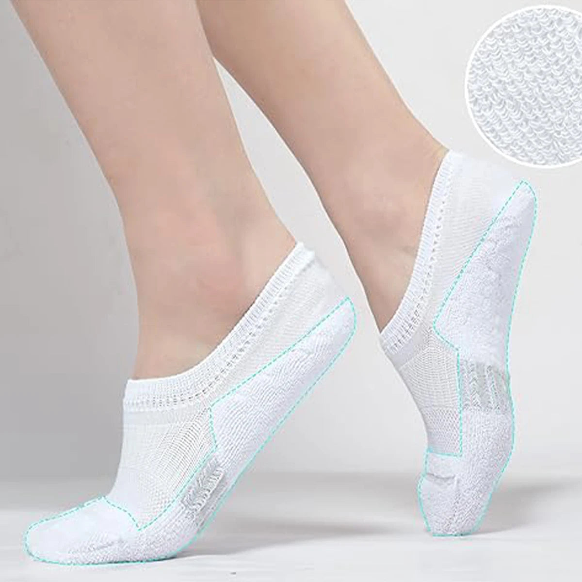 Polyester Elastane No Show Ankle Socks for Women - 5