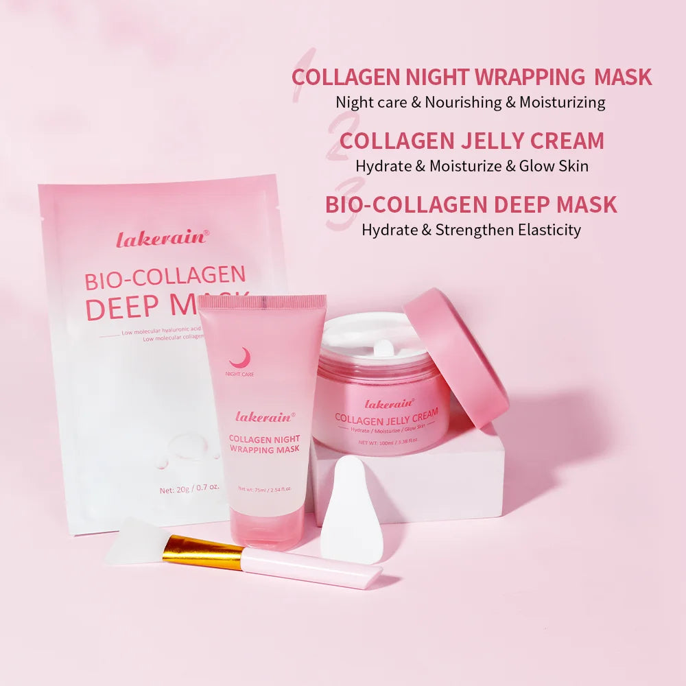 Collagen Skincare Set Deep Nourishment Face Cream and Mask - 4