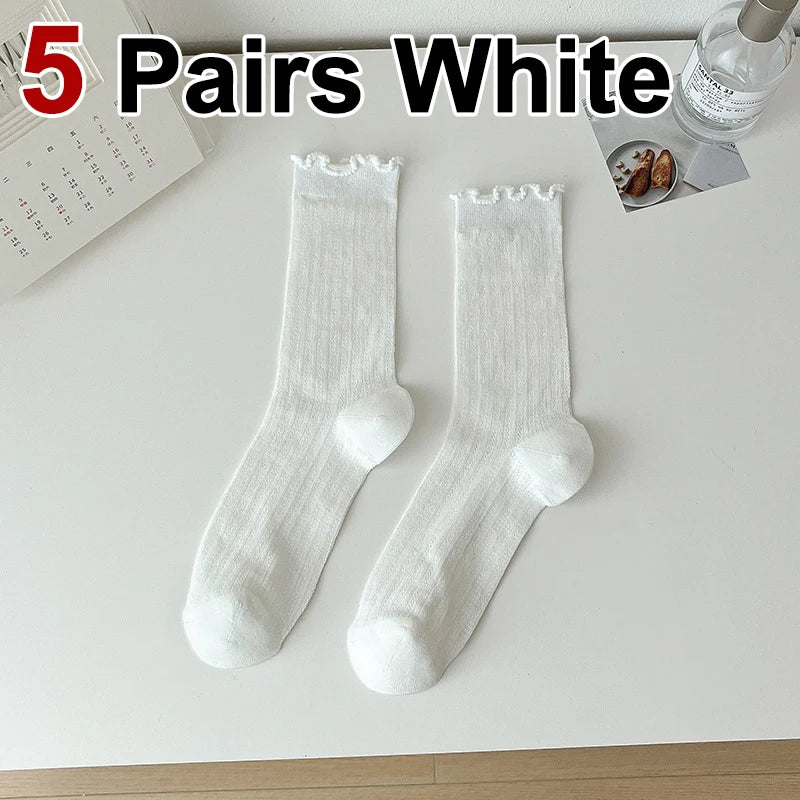 Polyester Elastane Casual Mid Tube Socks - 18