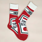 Cotton Blend Ketchup Print Crew Socks