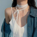 Lace Ribbon Bowknot Choker Necklace