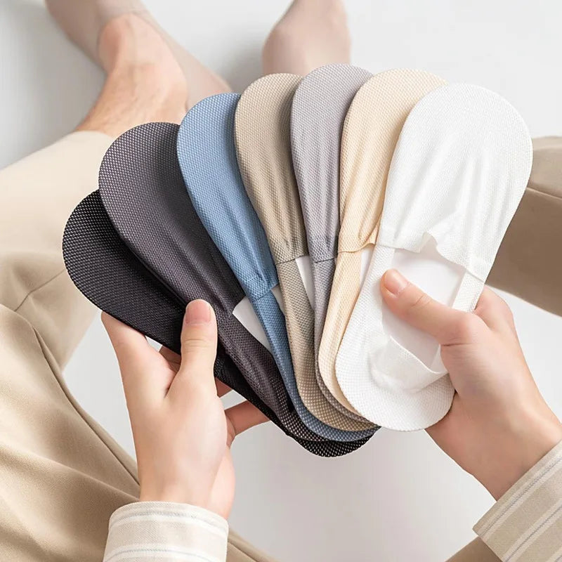 Men Cotton Blend Low Cut Invisible Socks