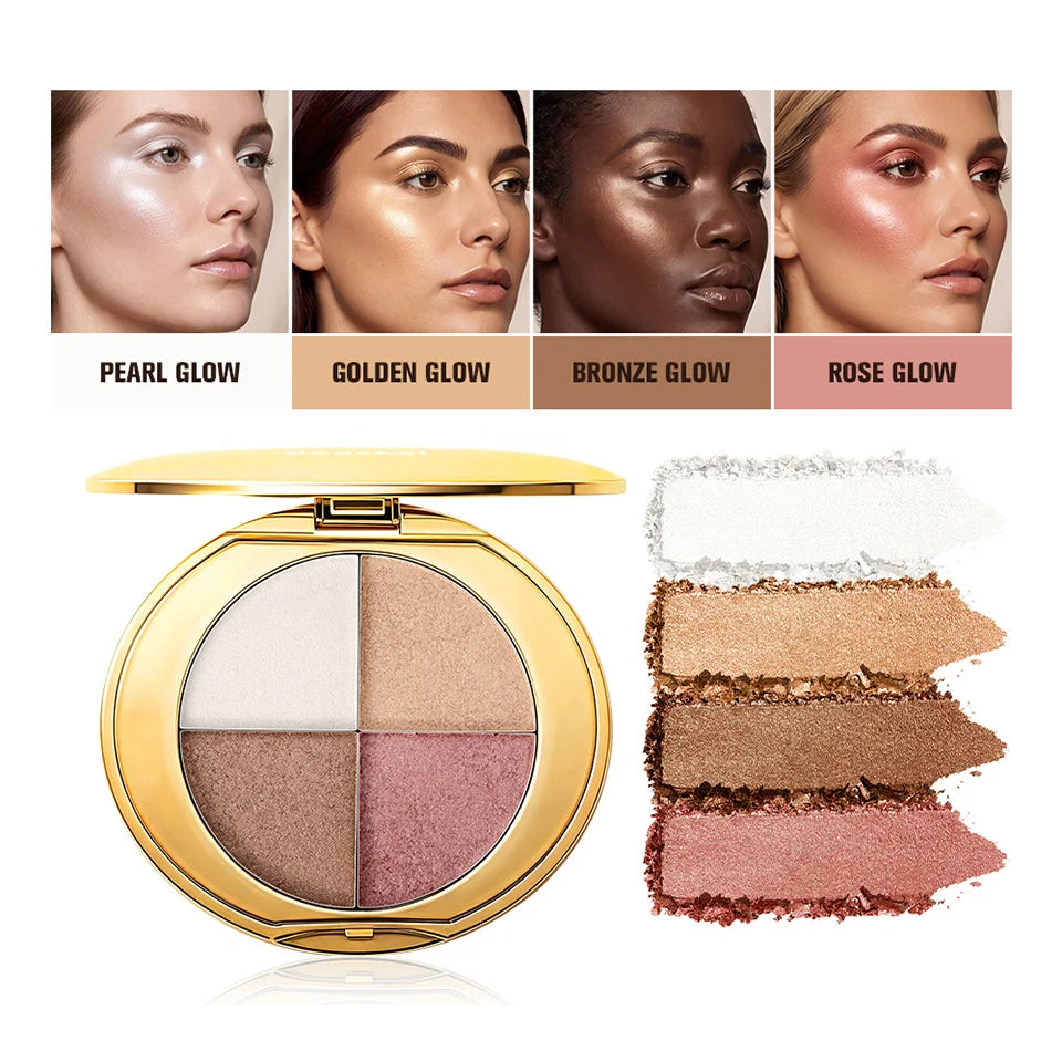 Powder Highlighter and Bronzer Face Makeup Palette