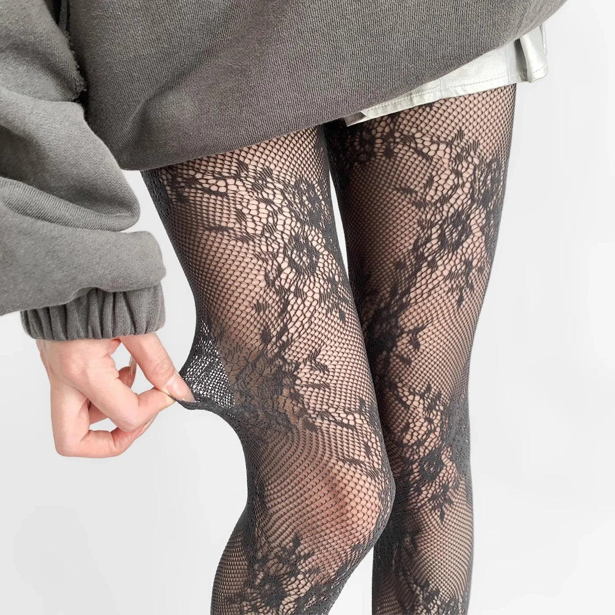 Floral Lace Mesh Pantyhose Women Nylon Tights