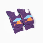 Cotton Blend Mushroom Print Casual Socks
