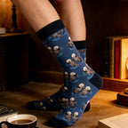 Cotton Blend Otter Print Unisex Mid Calf Socks