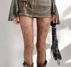 Nylon Lace Star Pattern Pantyhose Mesh Tights