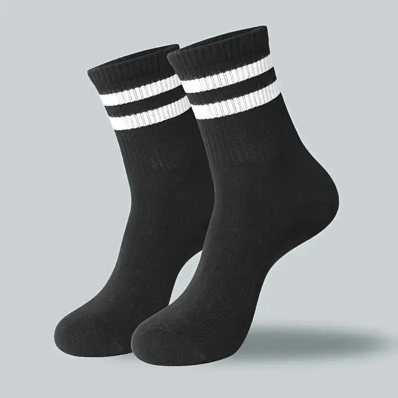 Polyester Blend Crew Socks Breathable Athletic Footwear